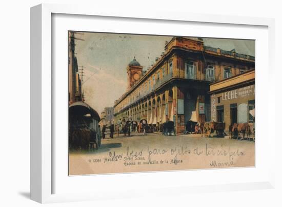 Street Scene, Havana, Cuba, C1910-null-Framed Giclee Print