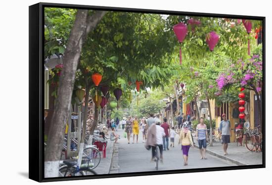 Street Scene, Hoi An, Quang Nam, Vietnam, Indochina, Southeast Asia, Asia-Ian Trower-Framed Stretched Canvas