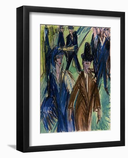 Street Scene II-Ernst Ludwig Kirchner-Framed Art Print