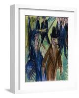 Street Scene II-Ernst Ludwig Kirchner-Framed Art Print