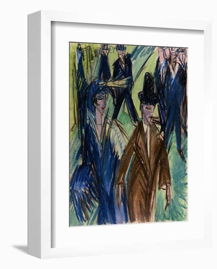 Street Scene II-Ernst Ludwig Kirchner-Framed Art Print