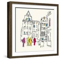 Street Scene II-Tom Frazier-Framed Giclee Print