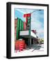 Street Scene in America with Vintage Neon Sign-Salvatore Elia-Framed Photographic Print