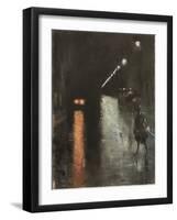 Street Scene in Berlin at Night (Leipziger Strasse?), C.1920 (Oil on Canvas)-Lesser Ury-Framed Giclee Print