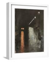 Street Scene in Berlin at Night (Leipziger Strasse?), C.1920 (Oil on Canvas)-Lesser Ury-Framed Giclee Print