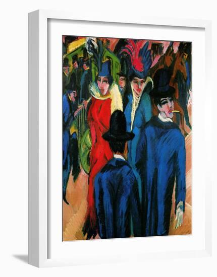 Street Scene in Berlin-Ernst Ludwig Kirchner-Framed Giclee Print