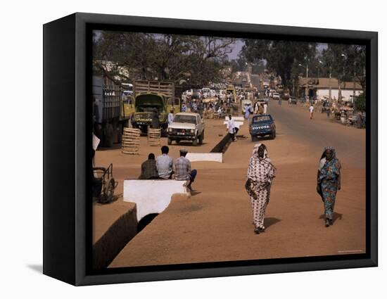 Street Scene in Centre of Town, Garowa, Cameroon, Africa-David Poole-Framed Stretched Canvas