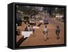 Street Scene in Centre of Town, Garowa, Cameroon, Africa-David Poole-Framed Stretched Canvas