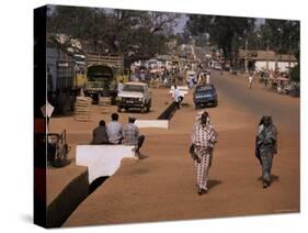 Street Scene in Centre of Town, Garowa, Cameroon, Africa-David Poole-Stretched Canvas