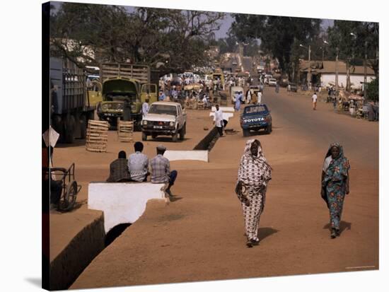 Street Scene in Centre of Town, Garowa, Cameroon, Africa-David Poole-Stretched Canvas