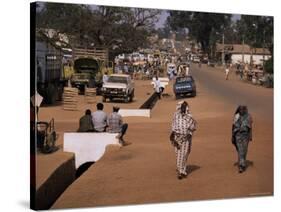 Street Scene in Centre of Town, Garowa, Cameroon, Africa-David Poole-Stretched Canvas