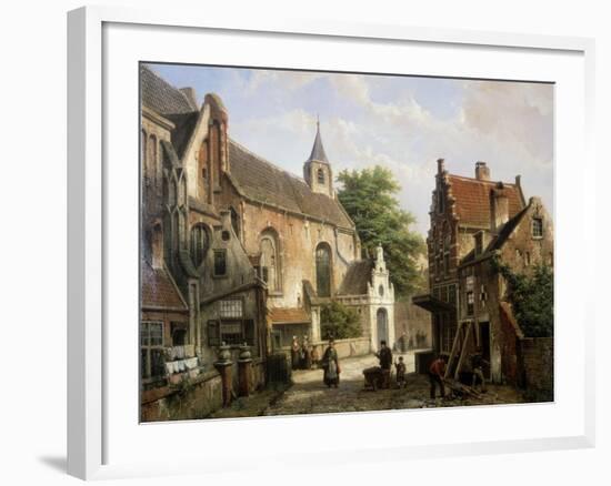 Street Scene in Delft-Willem Koekkoek-Framed Giclee Print