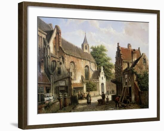 Street Scene in Delft-Willem Koekkoek-Framed Giclee Print