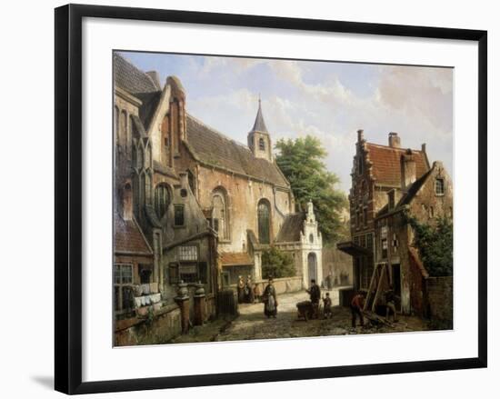 Street Scene in Delft-Willem Koekkoek-Framed Giclee Print