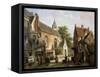 Street Scene in Delft-Willem Koekkoek-Framed Stretched Canvas