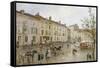 Street Scene in France-Charles De Meixmoron-Framed Stretched Canvas