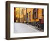 Street Scene in Gamla Stan Section with Bicycle and Mailbox, Stockholm, Sweden-Nancy & Steve Ross-Framed Photographic Print