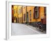 Street Scene in Gamla Stan Section with Bicycle and Mailbox, Stockholm, Sweden-Nancy & Steve Ross-Framed Photographic Print