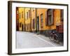 Street Scene in Gamla Stan Section with Bicycle and Mailbox, Stockholm, Sweden-Nancy & Steve Ross-Framed Photographic Print