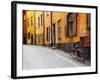 Street Scene in Gamla Stan Section with Bicycle and Mailbox, Stockholm, Sweden-Nancy & Steve Ross-Framed Photographic Print