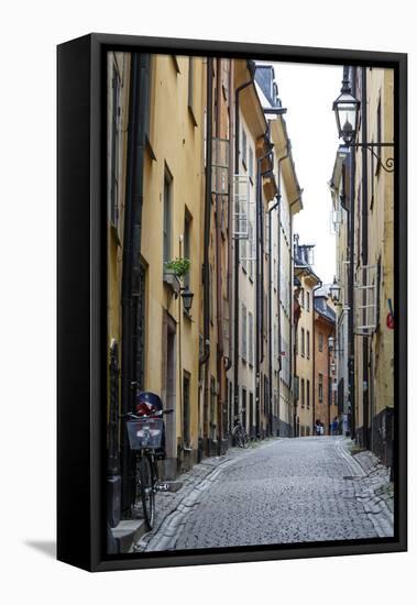 Street Scene in Gamla Stan, Stockholm, Sweden, Scandinavia, Europe-Yadid Levy-Framed Stretched Canvas