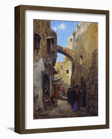 Street Scene in Jerusalem-Gustave Bauernfeind-Framed Giclee Print