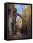 Street Scene in Jerusalem-Gustave Bauernfeind-Framed Stretched Canvas