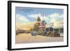 Street Scene in Juarez, Mexico, Thirties-null-Framed Art Print