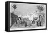 Street Scene in Mokha-null-Framed Stretched Canvas