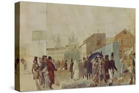 Street Scene in Moscow During the Rain, 1837-Pavel Andreyevich Fedotov-Stretched Canvas