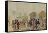 Street Scene in Moscow During the Rain, 1837-Pavel Andreyevich Fedotov-Framed Stretched Canvas