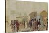 Street Scene in Moscow During the Rain, 1837-Pavel Andreyevich Fedotov-Stretched Canvas