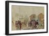 Street Scene in Moscow During the Rain, 1837-Pavel Andreyevich Fedotov-Framed Giclee Print