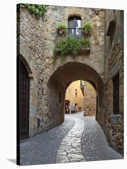 Street Scene in Old Town, Pals, Costa Brava, Catalonia, Spain, Europe-Stuart Black-Stretched Canvas