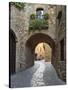 Street Scene in Old Town, Pals, Costa Brava, Catalonia, Spain, Europe-Stuart Black-Stretched Canvas