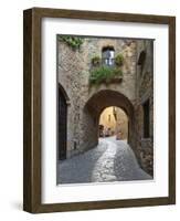 Street Scene in Old Town, Pals, Costa Brava, Catalonia, Spain, Europe-Stuart Black-Framed Photographic Print