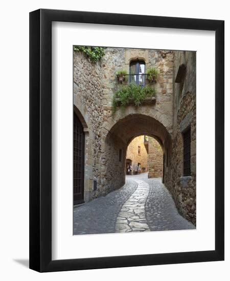 Street Scene in Old Town, Pals, Costa Brava, Catalonia, Spain, Europe-Stuart Black-Framed Photographic Print