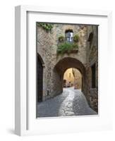 Street Scene in Old Town, Pals, Costa Brava, Catalonia, Spain, Europe-Stuart Black-Framed Photographic Print