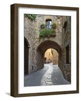 Street Scene in Old Town, Pals, Costa Brava, Catalonia, Spain, Europe-Stuart Black-Framed Photographic Print