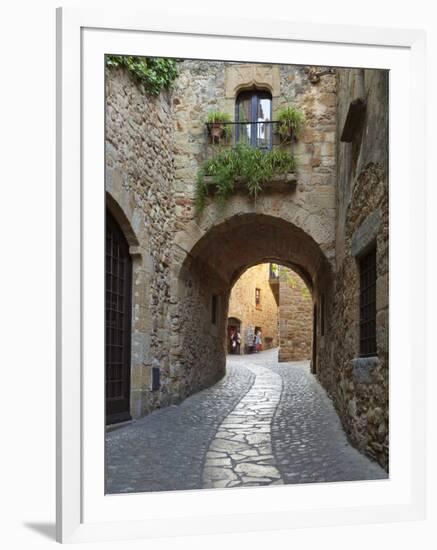 Street Scene in Old Town, Pals, Costa Brava, Catalonia, Spain, Europe-Stuart Black-Framed Photographic Print