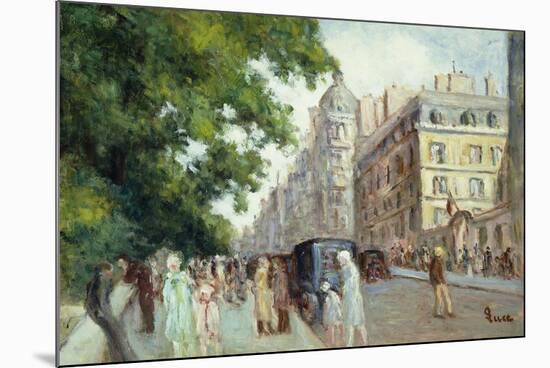 Street Scene in Paris; Scene De Rue a Paris, 1935-37-Maximilien Luce-Mounted Giclee Print