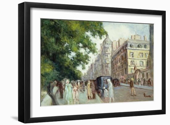 Street Scene in Paris; Scene De Rue a Paris, 1935-37-Maximilien Luce-Framed Giclee Print