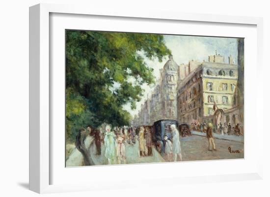 Street Scene in Paris; Scene De Rue a Paris, 1935-37-Maximilien Luce-Framed Giclee Print