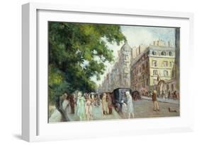 Street Scene in Paris; Scene De Rue a Paris, 1935-37-Maximilien Luce-Framed Giclee Print