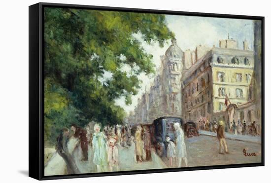 Street Scene in Paris; Scene De Rue a Paris, 1935-37-Maximilien Luce-Framed Stretched Canvas