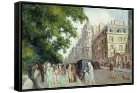 Street Scene in Paris; Scene De Rue a Paris, 1935-37-Maximilien Luce-Framed Stretched Canvas