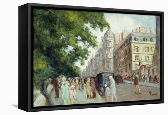 Street Scene in Paris; Scene De Rue a Paris, 1935-37-Maximilien Luce-Framed Stretched Canvas