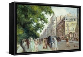 Street Scene in Paris; Scene De Rue a Paris, 1935-37-Maximilien Luce-Framed Stretched Canvas