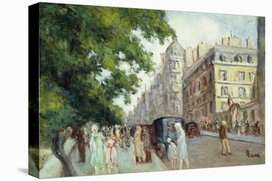 Street Scene in Paris; Scene De Rue a Paris, 1935-37-Maximilien Luce-Stretched Canvas
