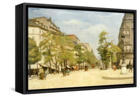 Street Scene in Paris-Michele Gordigiani-Framed Stretched Canvas